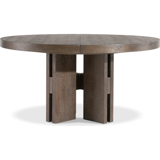 Outline Round Dining Table by Bernhardt in cassel. Made from wood in a unique style.