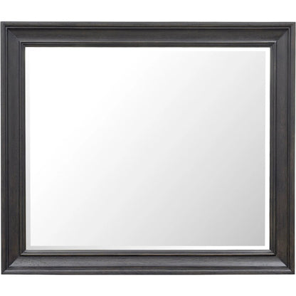 Hickory Creek Dresser Mirror by Pulaski Furniture in brown velvet. Made from rubber wood, mirror in a unique style.