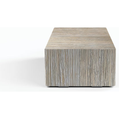 Madera Outdoor Coffee Table by Sunset West in wood. Made from gfr concrete in a modern style.