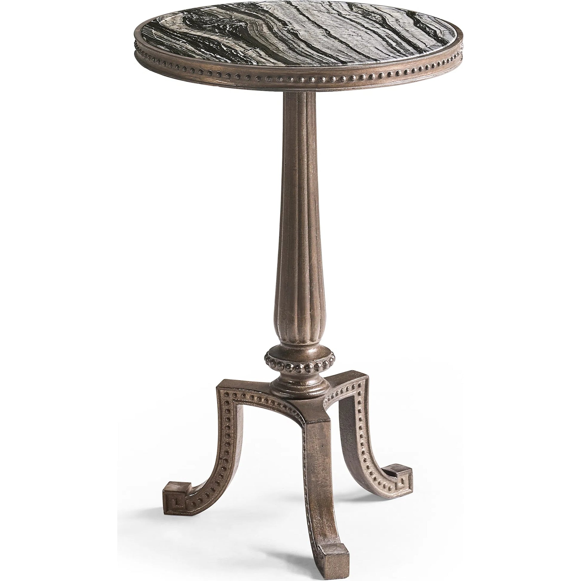 Winslow Martini Table by Jonathan Charles in grey. Made from marble, aluminum, plywood in a modern style.