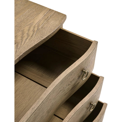 Echo Canyon Three Drawer Nightstand by Jonathan Charles in faded oak. Made from main oak in a unique style.