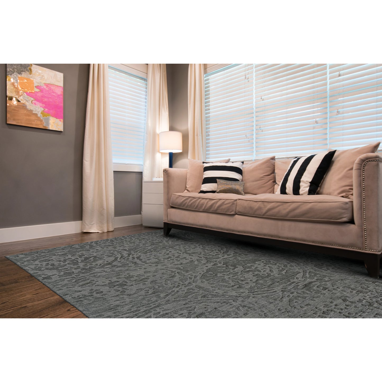 041 SI-1869186 | Lifestyle | Leilani Rug - 6447F by Feizy in gray. Made from viscose in a unique style.