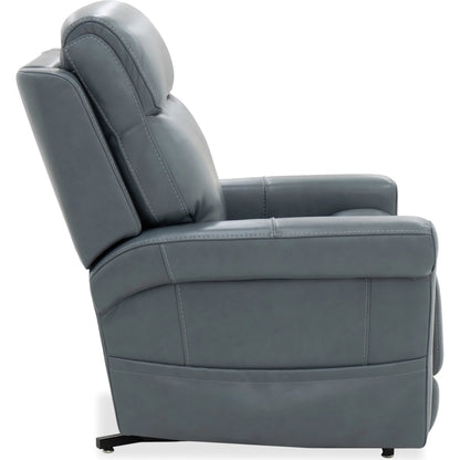 Locke Lift Chair with Power Recline by Hooker Furniture in maverick caribbean. Made from leather in a traditional style.