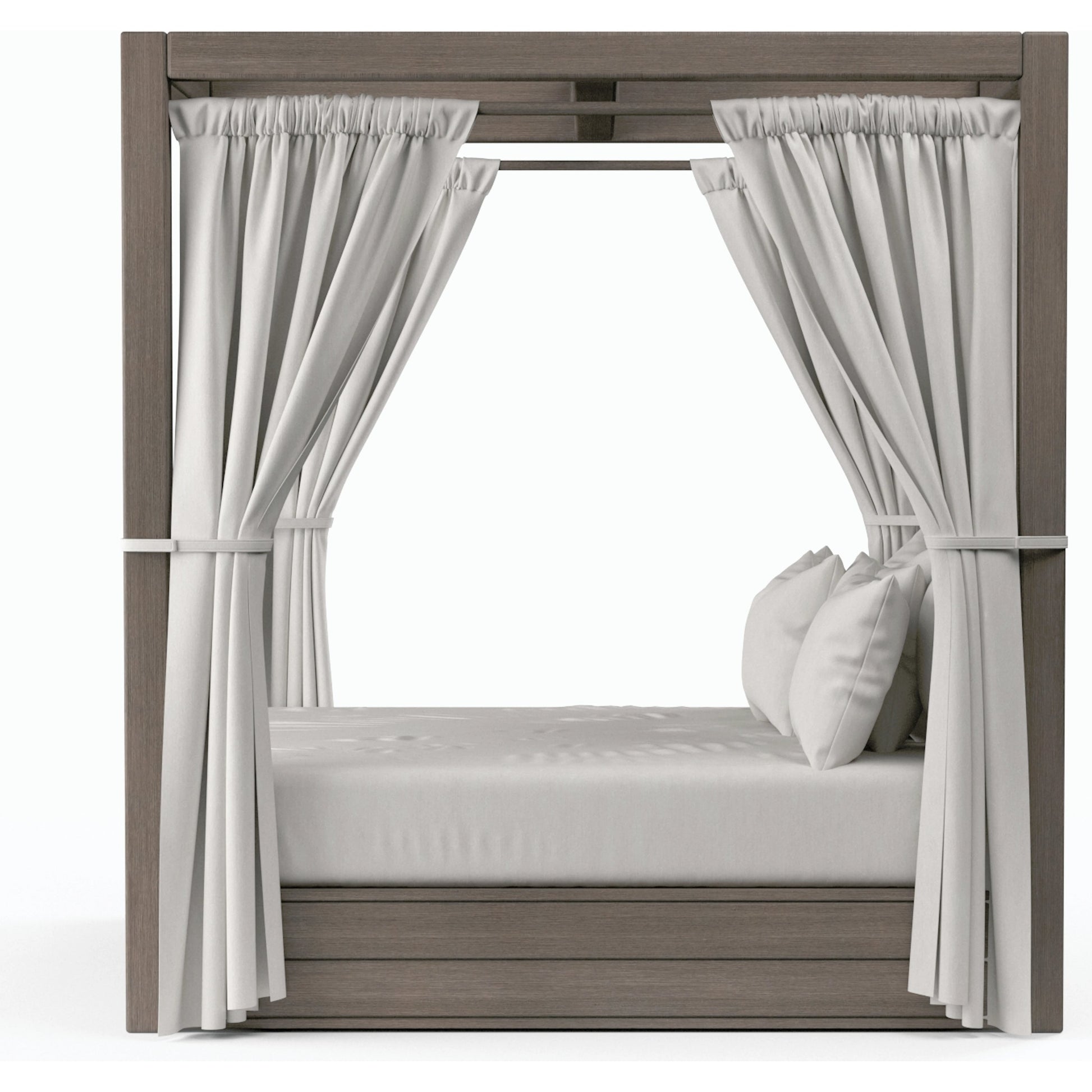 Laguna Outdoor Resort King Daybed by Sunset West in driftwood. Made from aluminum in a modern style.