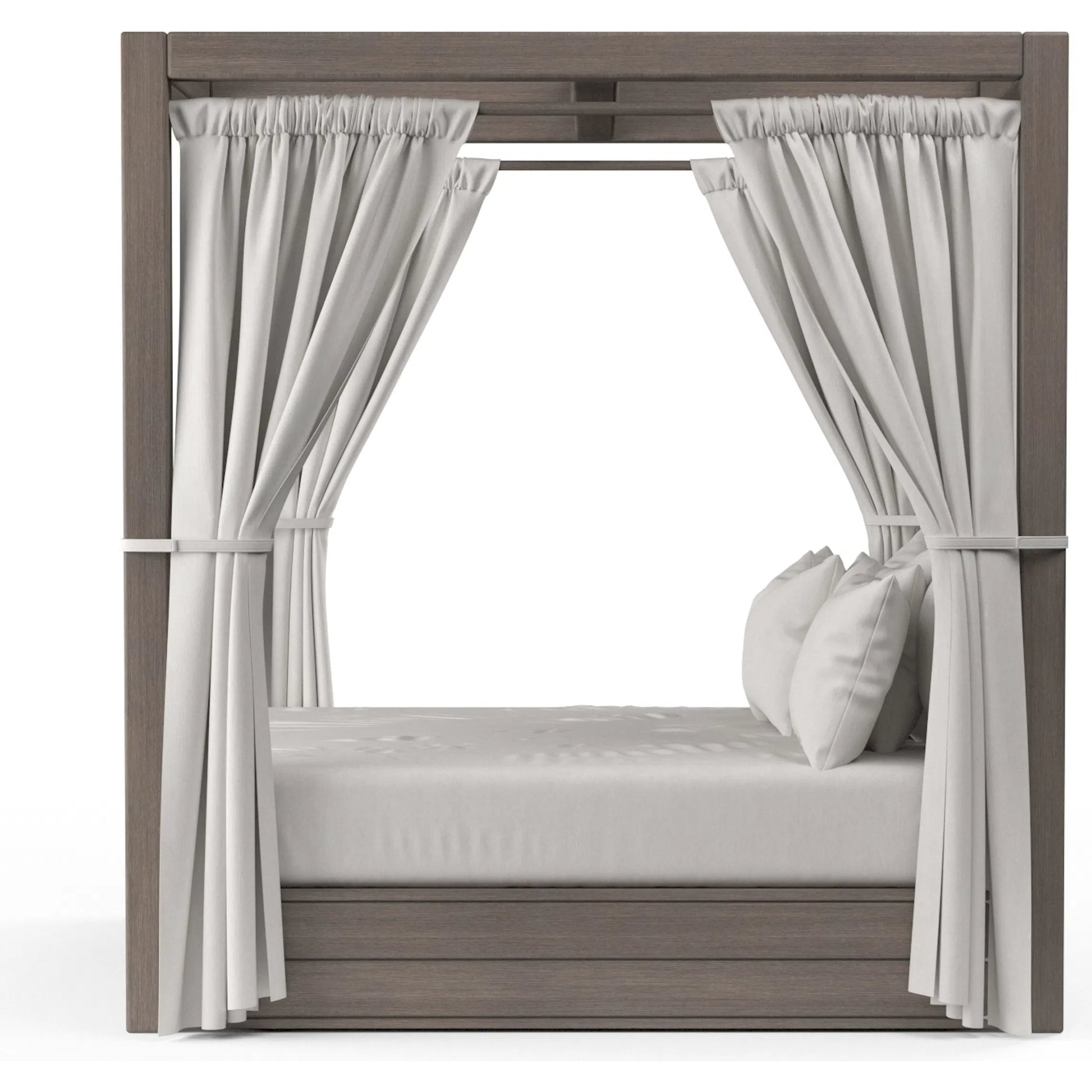 Laguna Outdoor Resort King Daybed by Sunset West in driftwood. Made from aluminum in a modern style.
