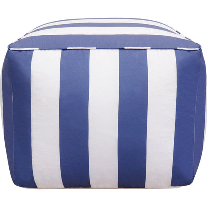 Galaxy Pouf by Pasargad Home in white. Made from polyester in a coastal style.
