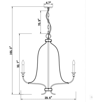 Celine Chandelier by Zentique in distressed black, gold and black. Made from iron in a unique style.