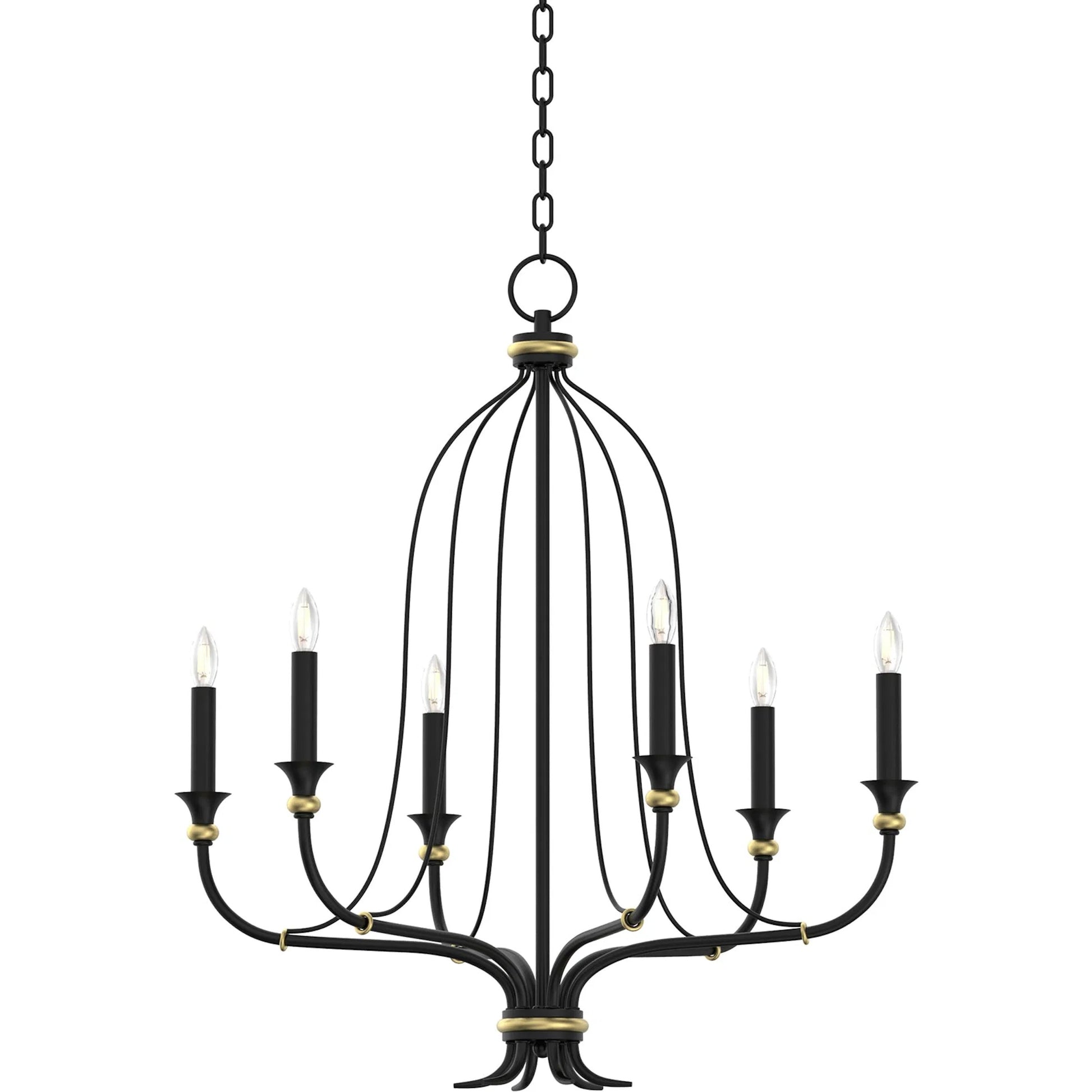 Celine Chandelier by Zentique in distressed black, gold and black. Made from iron in a unique style.