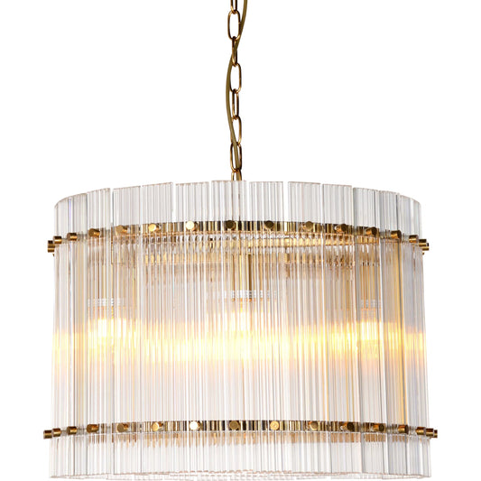 Crystal Drum Chandelier by Zentique in gold. Made from iron, glass in a unique style.