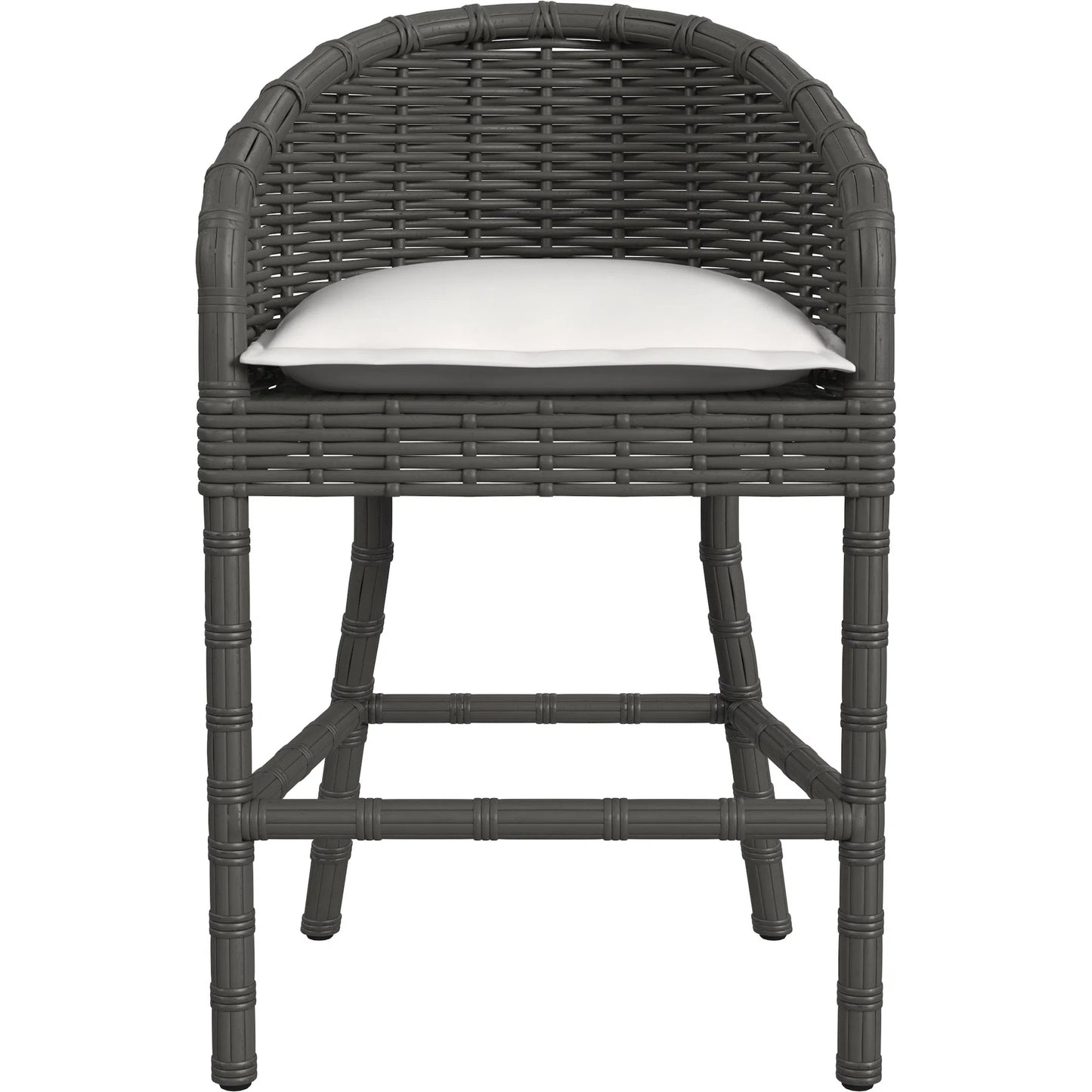 002 SI-2318702 | Additional Silo | Cabo Outdoor Counter Stool by Sunset West in dark wood. Made from resin wicker in a rustic style.