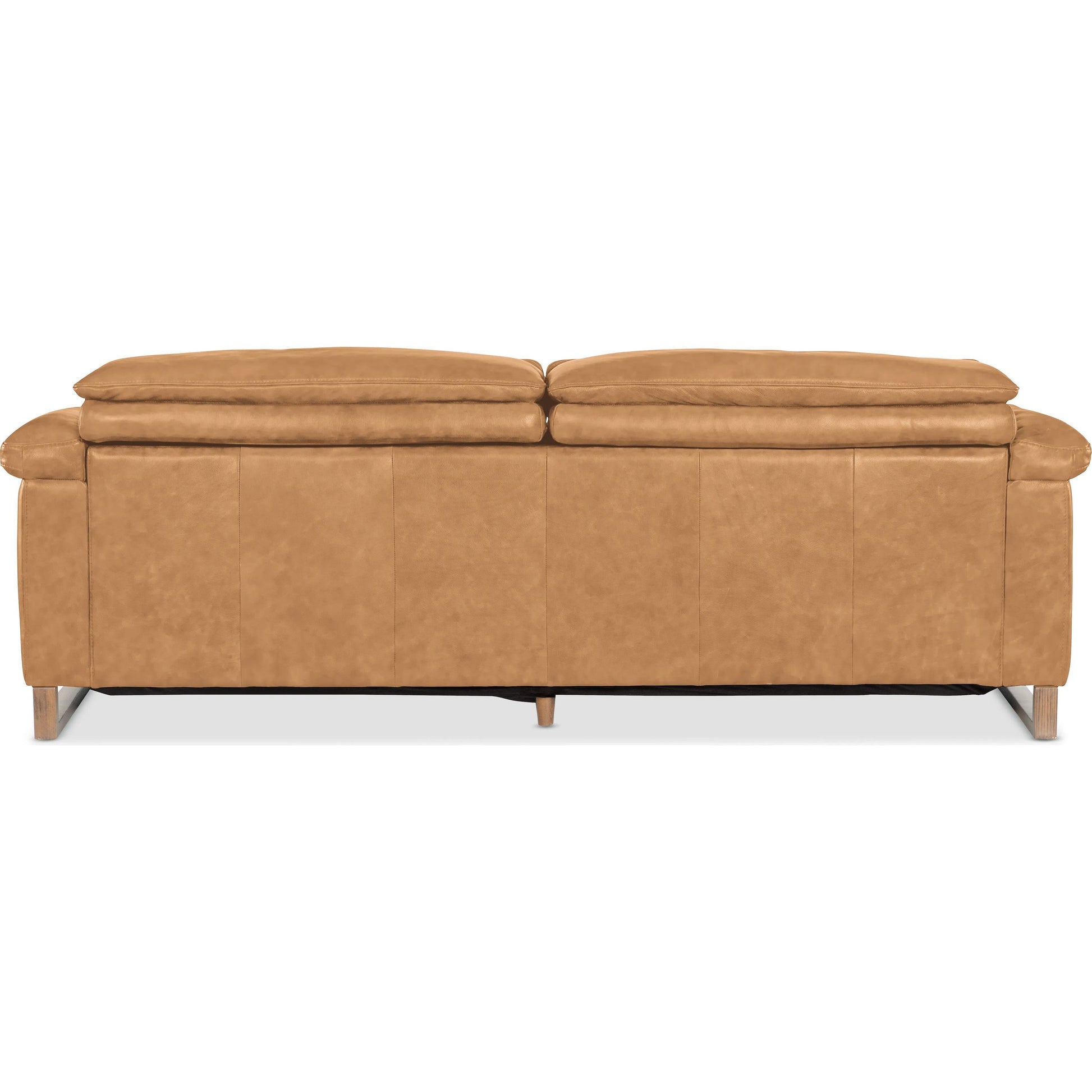 Jericho Power Sofa with Power Headrest by Hooker Furniture in dark wood. Made from leather in a traditional style.