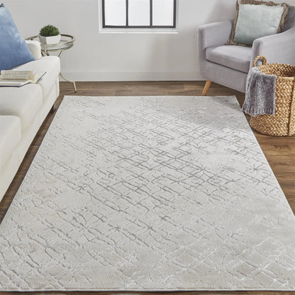 Micah Metallic Trellis Rug - 3047F by Feizy. Made from polyester, polypropylene in a unique style.