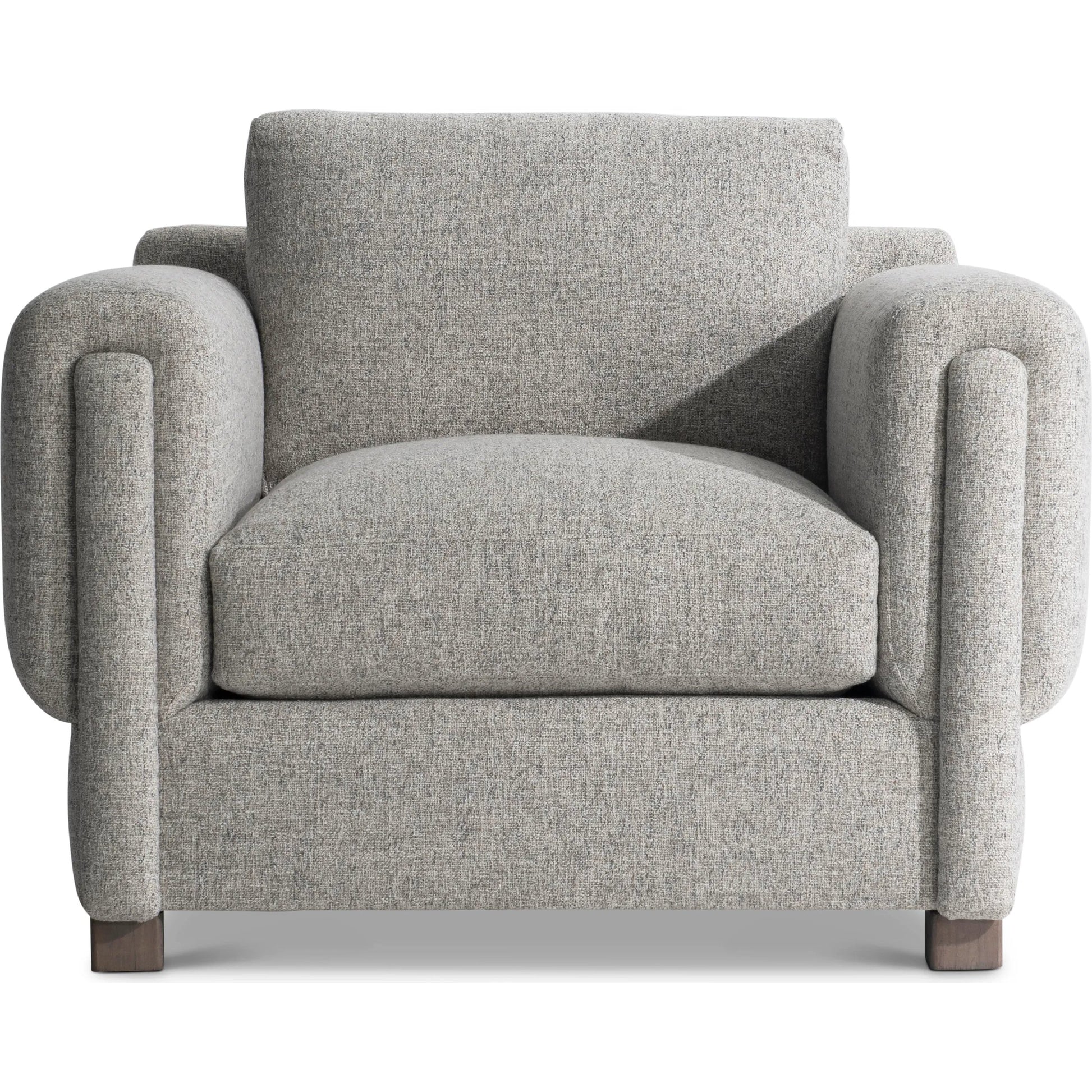 Tori Fabric Chair by Bernhardt in grey. Made from fabric in a unique style.