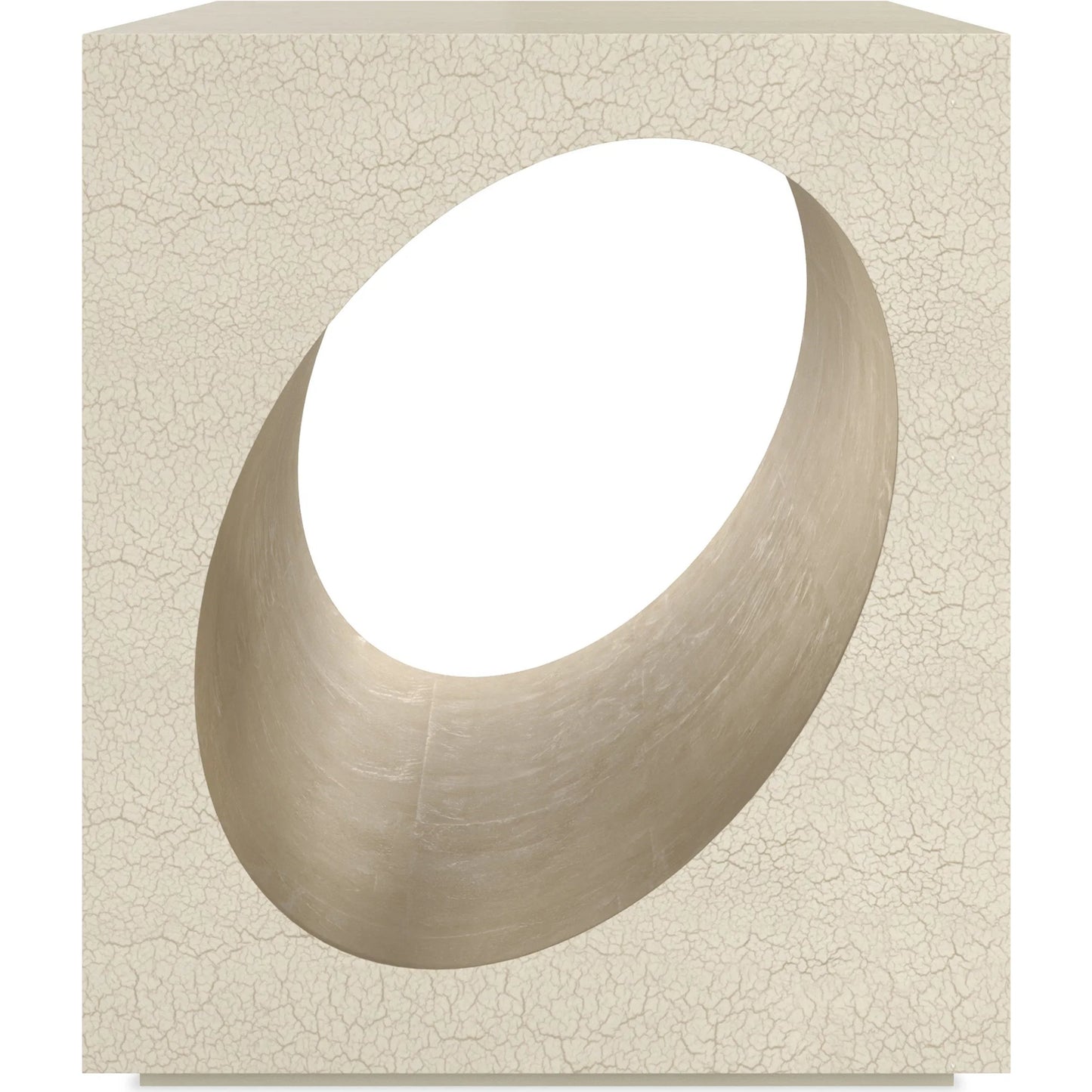 002 SI-2250470 | Additional Silo | Chasm End Table by Caracole in ivory craze, taupe silver leaf. Made from asian hardwood in a modern style.