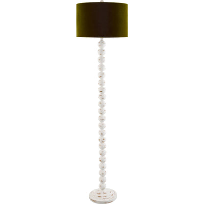 Zelda Accent Floor Lamp by Livabliss in hand painted. Made from resin, linen, polyester, iron in a unique style.