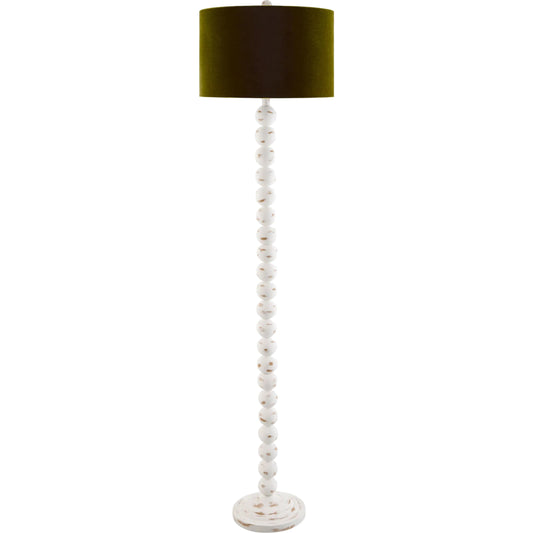 Zelda Accent Floor Lamp by Livabliss in hand painted. Made from resin, linen, polyester, iron in a unique style.