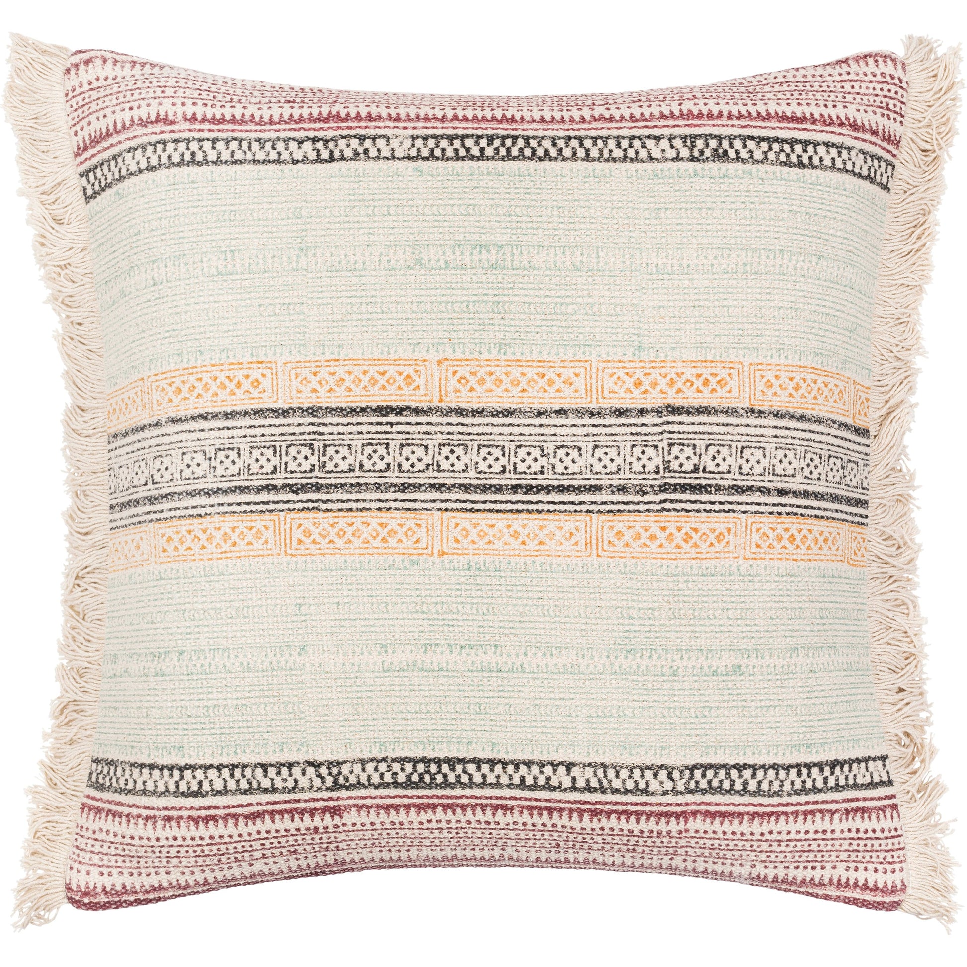 Zendaya Pillow - 31521 by Surya in burgundy, aqua, mustard. Made from 100% cotton in a eclectic & global style.