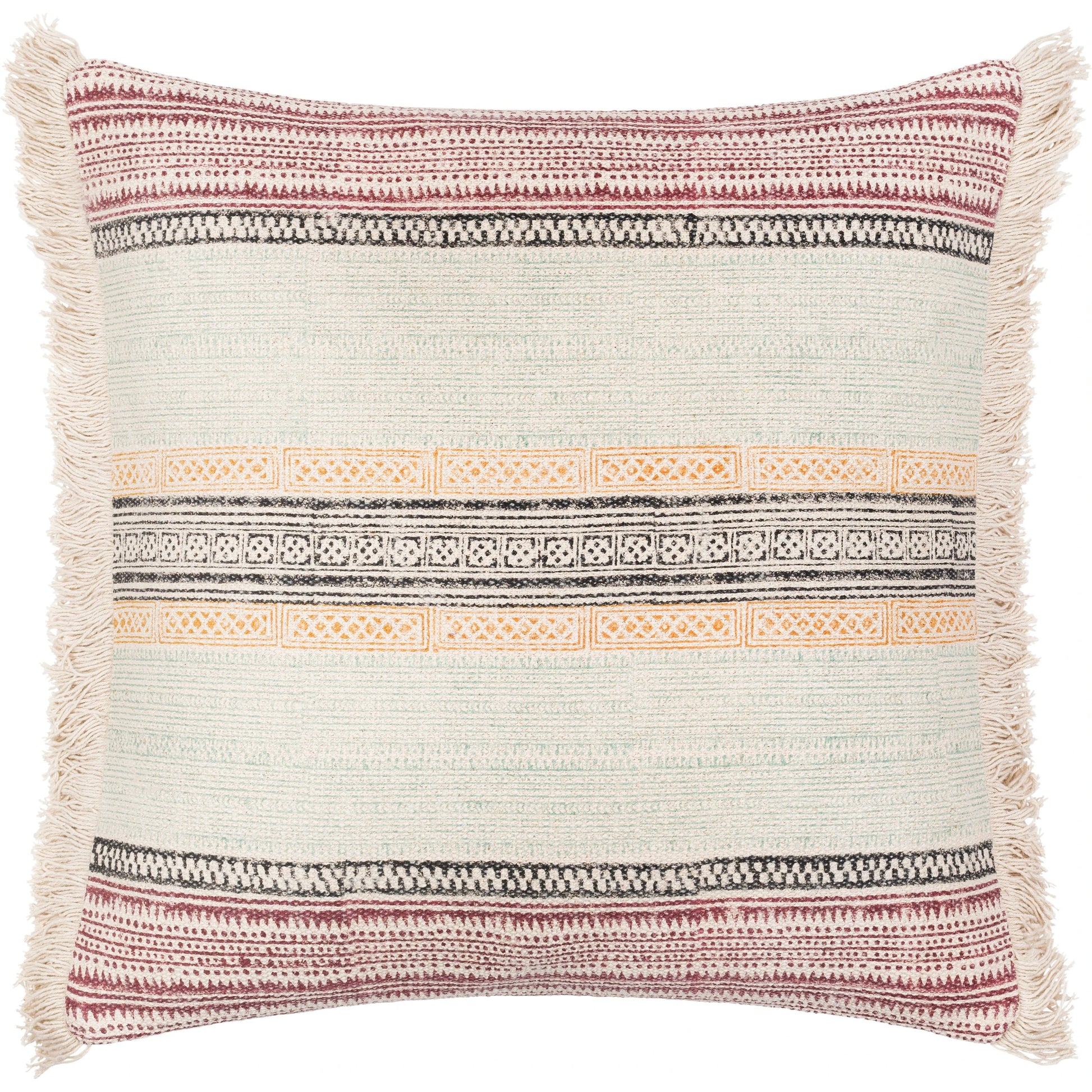 Zendaya Pillow - 31521 by Surya in burgundy, aqua, mustard. Made from 100% cotton in a eclectic & global style.