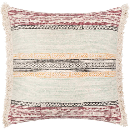 Zendaya Pillow - 31521 by Surya in burgundy, aqua, mustard. Made from 100% cotton in a eclectic & global style.