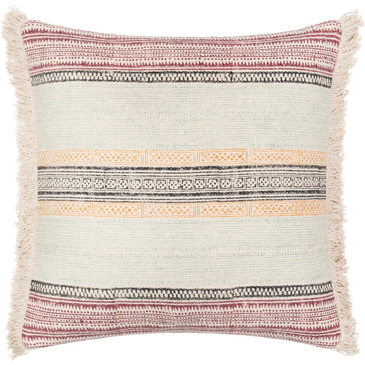 Zendaya Pillow - 31521 by Surya in burgandy, ivory. Made from 100% cotton in a eclectic & global style.