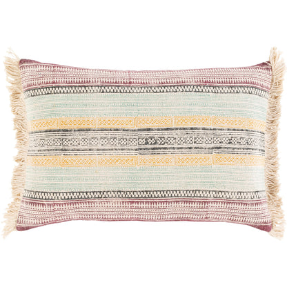 Zendaya Pillow - 31521 by Surya in burgundy, aqua, mustard. Made from 100% cotton in a eclectic & global style.