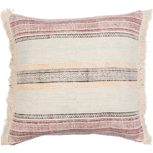 Zendaya Pillow - 31521 by Surya in burgandy, ivory. Made from 100% cotton in a eclectic & global style.