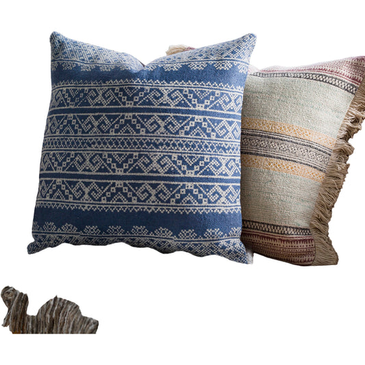 Zendaya Pillow - 24043 by Surya in dark blue. Made from 100% cotton in a eclectic & global style.