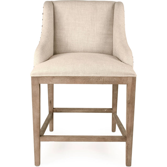 Connor Counter Stool by Zentique. Made from oak, linen in a unique style.