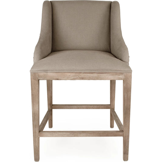 Connor Counter Stool by Zentique. Made from oak, linen in a unique style.