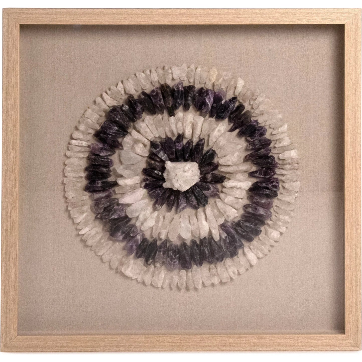 000 SI-2633402 | Primary Silo | Christal Stone Wall Art by Zentique in natural stone and brown. Made from natural geode, linen, wood, mdf in a unique style.