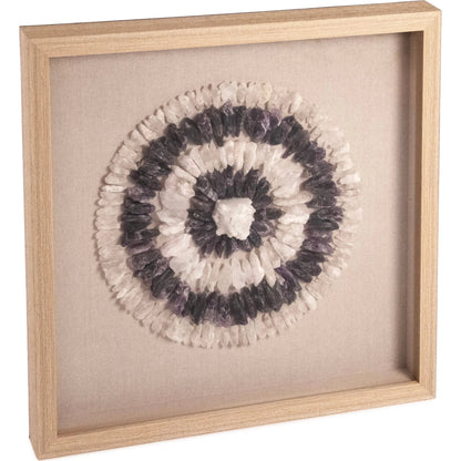 Christal Stone Wall Art by Zentique in natural stone and brown. Made from natural geode, linen, wood, mdf in a unique style.