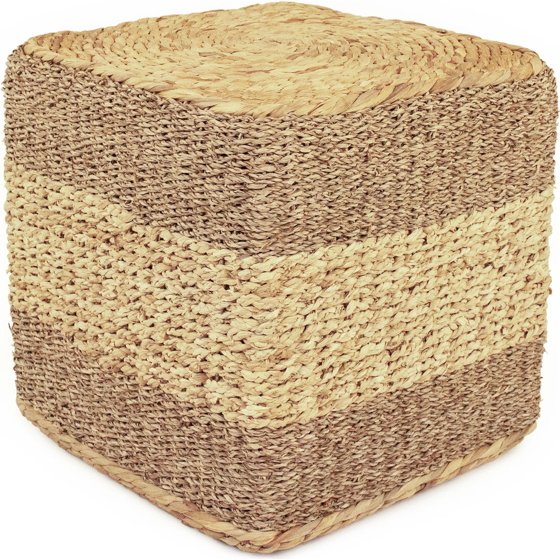 Woven Square Ottoman by Zentique. Made from unique in a rustic style.