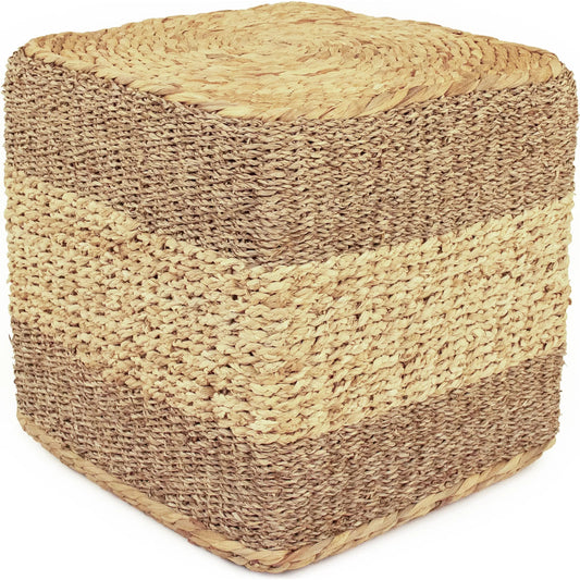 Woven Square Ottoman by Zentique. Made from unique in a unique style.