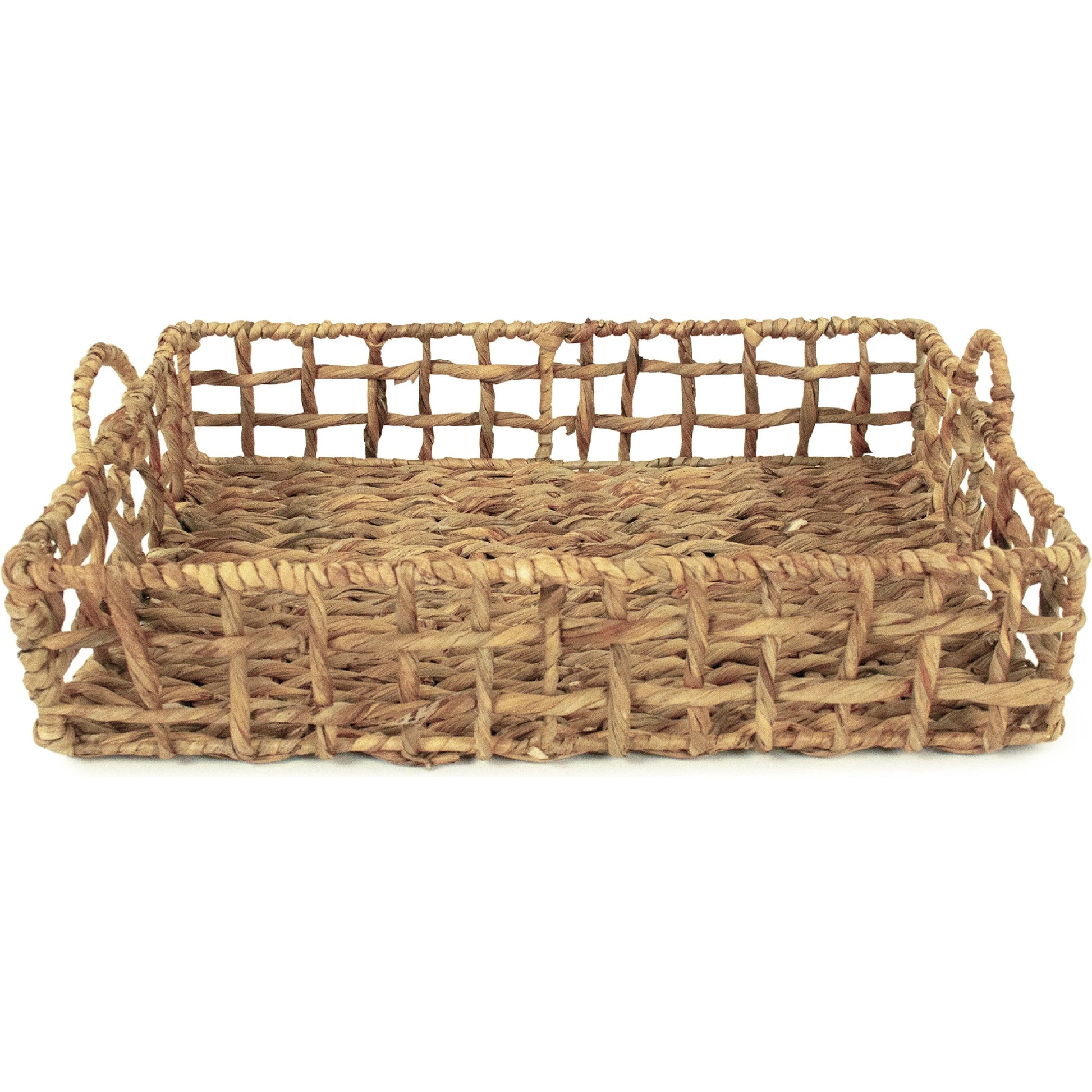 Woven Tray by Zentique in brown. Made from metal in a rustic style.