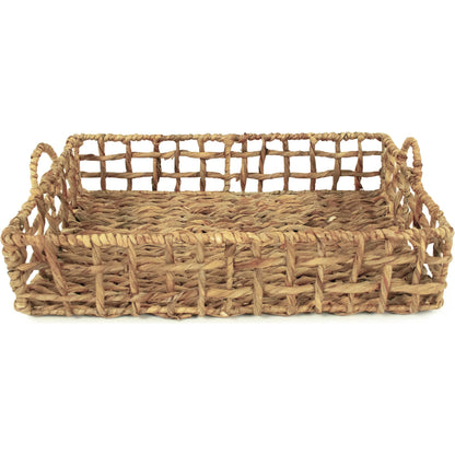 Woven Tray by Zentique in brown. Made from metal in a rustic style.