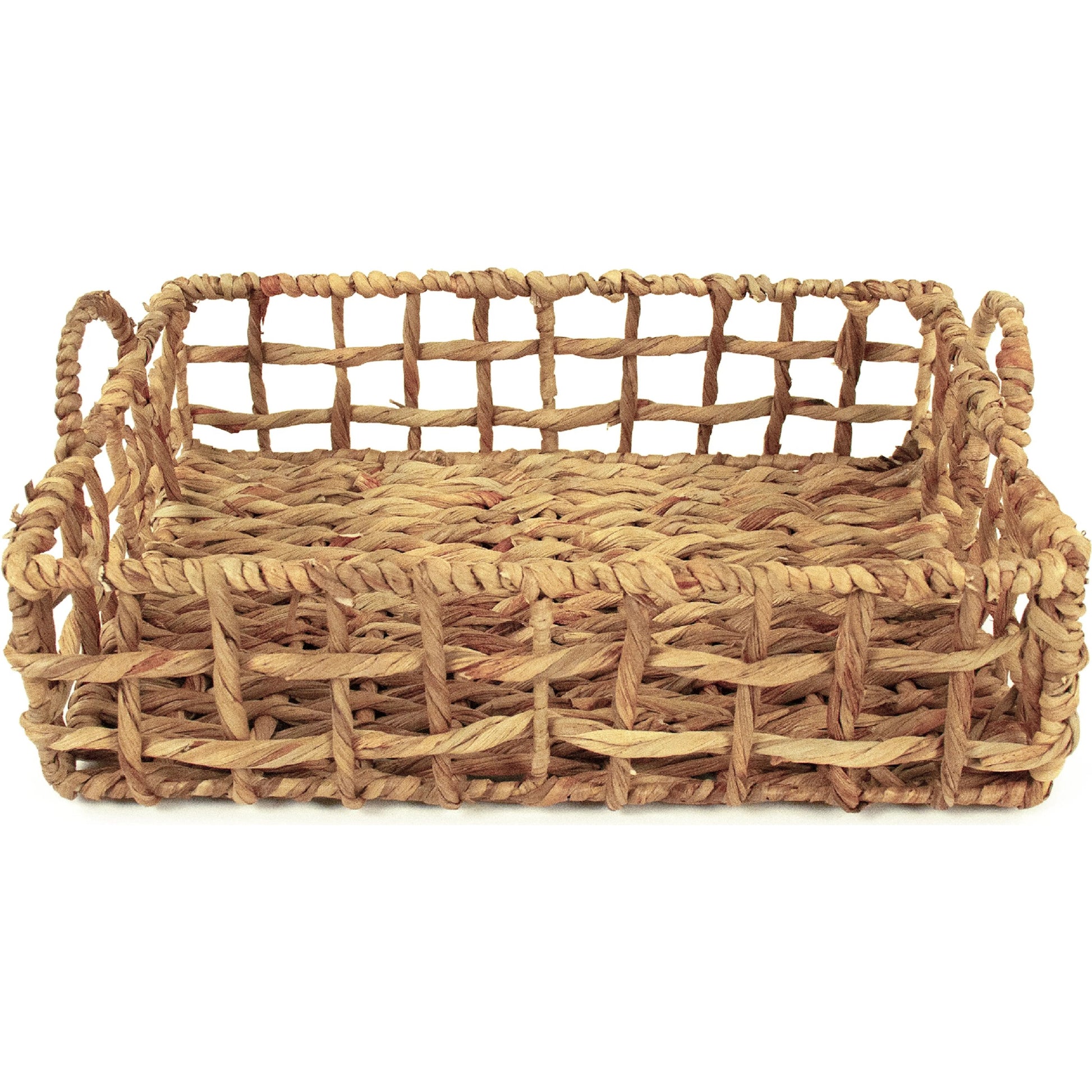 Woven Tray by Zentique in brown. Made from metal in a rustic style.