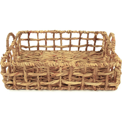 Woven Tray by Zentique in brown. Made from metal in a rustic style.