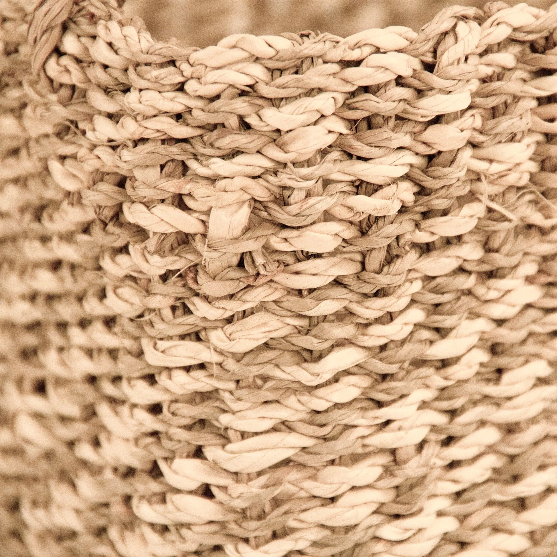 Woven Basket by Zentique in beige, brown. Made from seagrass, palm leaf in a unique style.