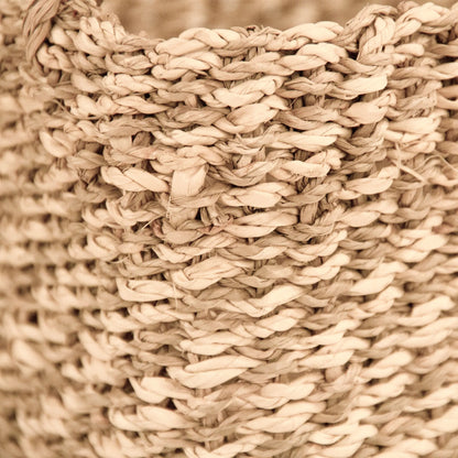 Woven Basket by Zentique in beige, brown. Made from seagrass, palm leaf in a unique style.