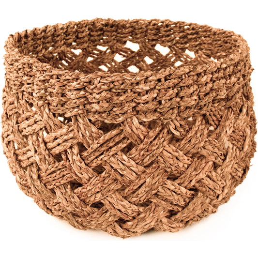 Woven Basket by Zentique in dark brown. Made from seagrass in a unique style.