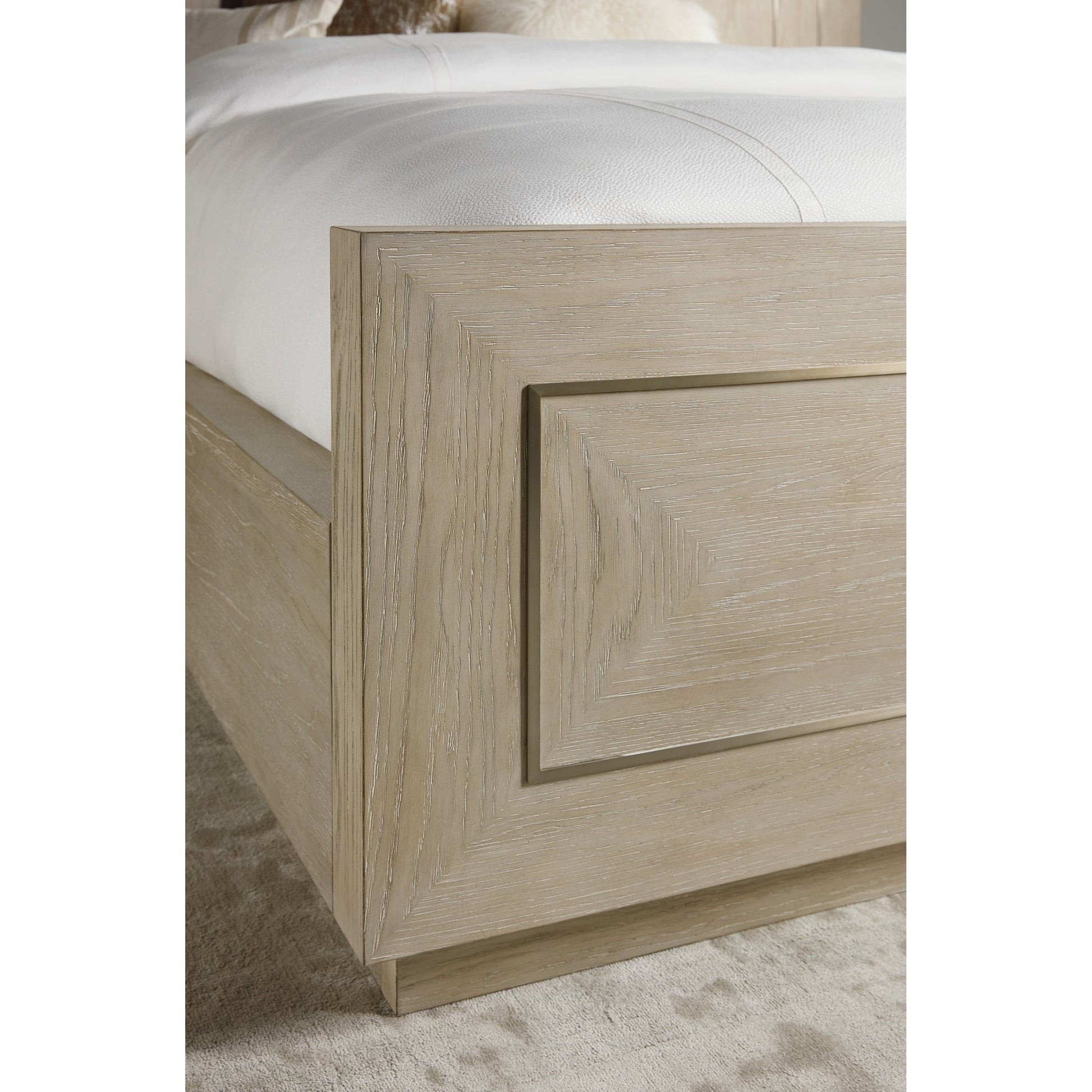 Cascade Bed by Hooker Furniture in terrain. Made from oak veneers, metal inlay in a traditional style.