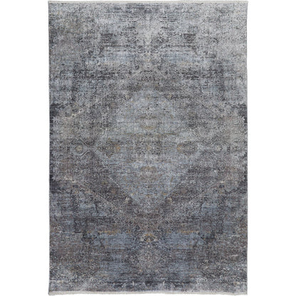 Sarrant Transitional Rug - 3963F by Feizy in gray, silver, ivory. Made from viscose, polyester in a unique style.