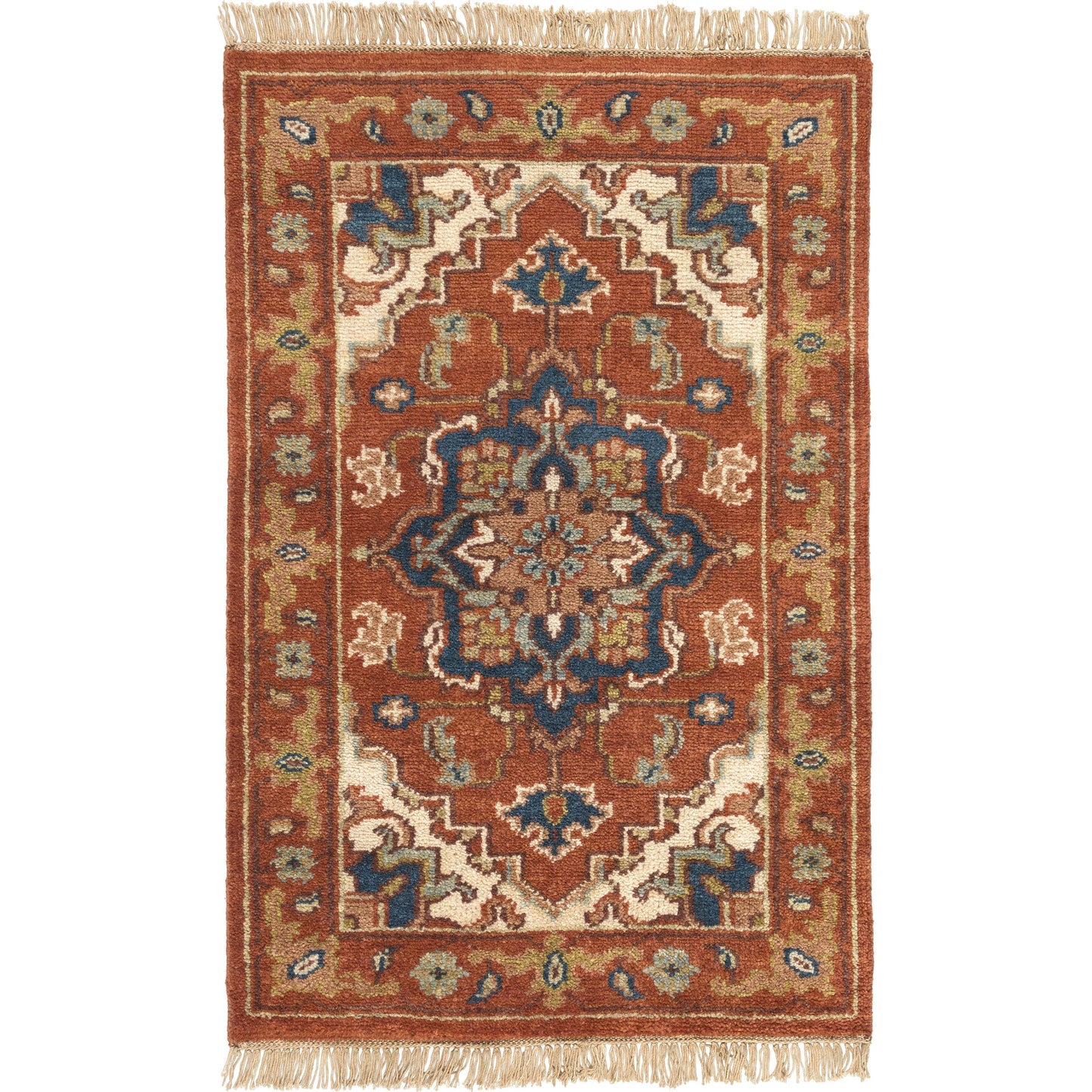004 18688-9991 | Primary Silo | Zeus Rug - 1667 by Surya in rust, light beige, mauve, olive, ink blue, lavender. Made from 100% wool in a unique style.