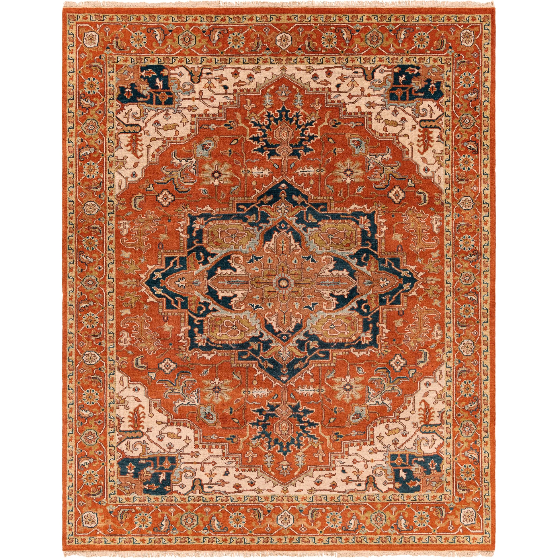 Zeus Rug - 1667 by Surya in rust, light beige, mauve, olive, ink blue, lavender. Made from 100% wool in a unique style.