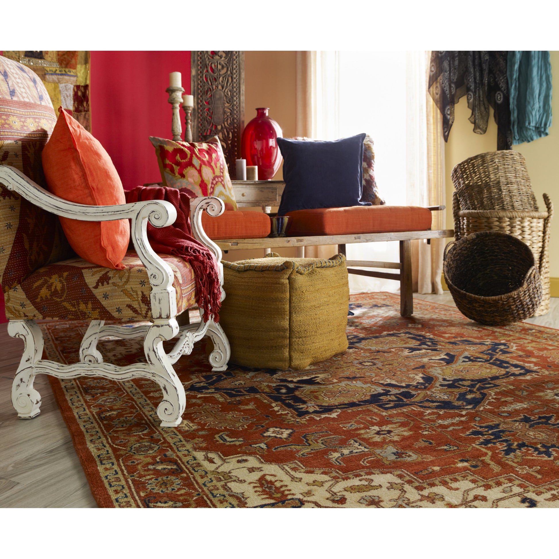 Zeus Rug - 1667 by Surya in rust, light beige, mauve, olive, ink blue, lavender. Made from 100% wool in a unique style.