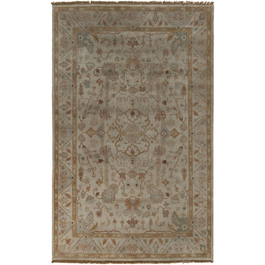 Zeus Rug - 1670 by Surya in light gray, light sage, mustard, rust, tan, dusty coral. Made from 100% wool in a unique style.