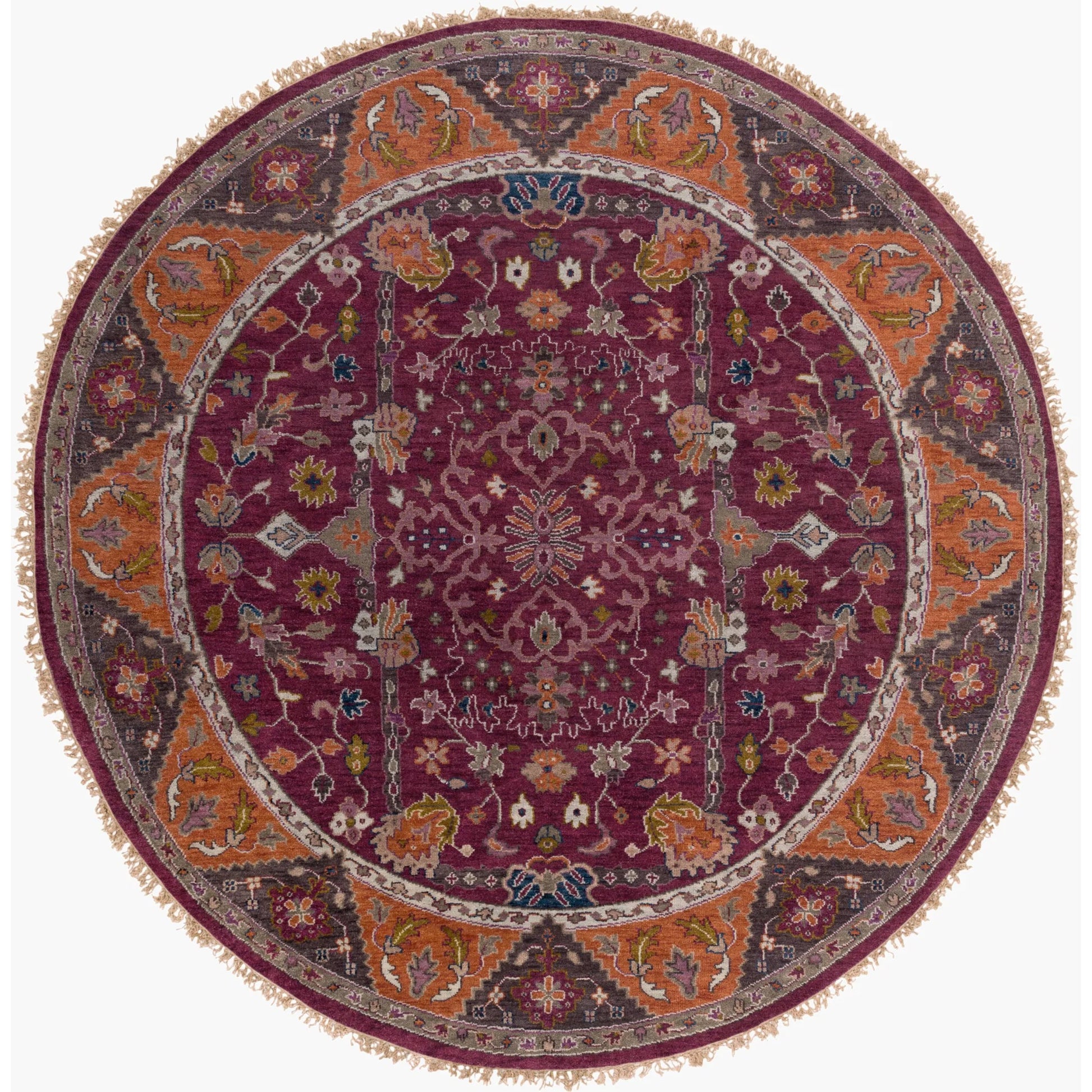 ZEU-7821 Rug by Surya in plum, rust, lavender, taupe, mauve, tan. Made from 100% wool in a unique style.