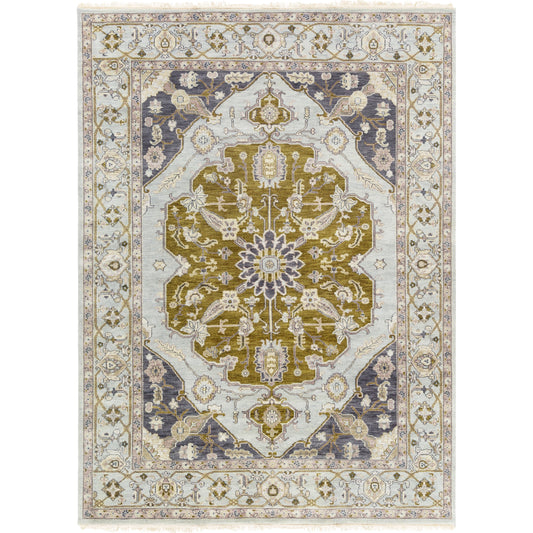 Zeus ZEU-7810 Rug by Surya in slate, navy, olive, mauve, ivory, tan. Made from 100% wool in a unique style.