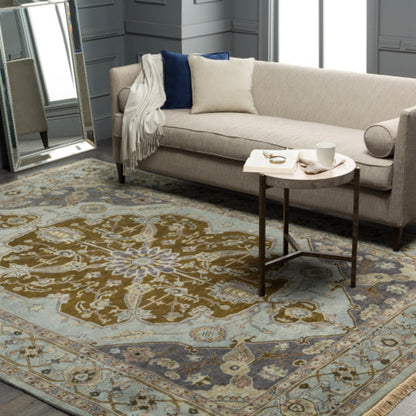 Zeus ZEU-7810 Rug by Surya in slate, navy, olive, mauve, ivory, tan. Made from 100% wool in a unique style.