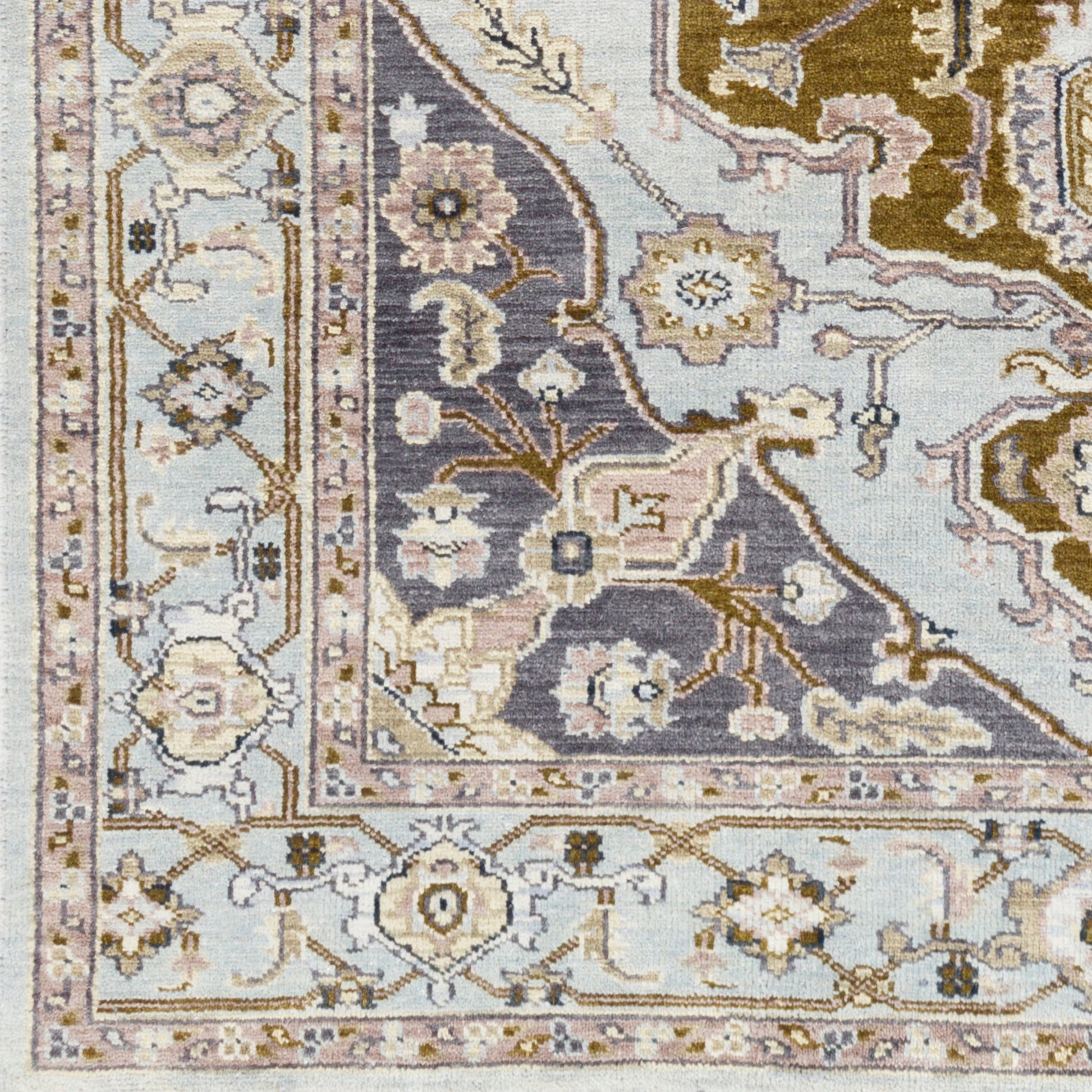 Zeus ZEU-7810 Rug by Surya in slate, navy, olive, mauve, ivory, tan. Made from 100% wool in a unique style.